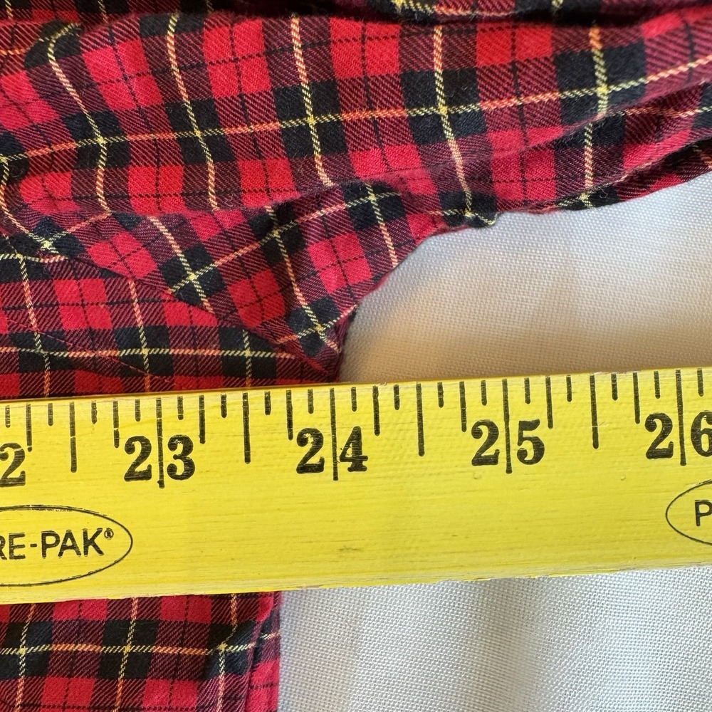 Ralph Lauren Button Down Shirt Large Red Black Plaid Classic Fit Long Sleeve - Picture 5 of 8